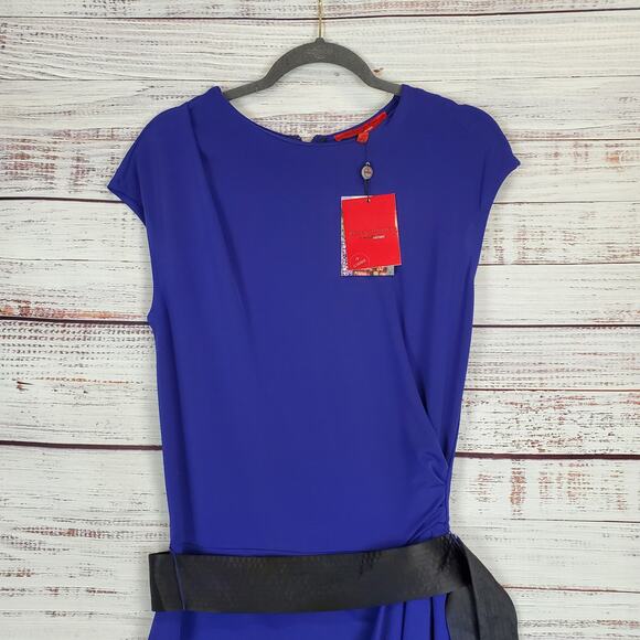 Narcisco Rodriguez Color Block Tiered Twee Dress Stretchy Silky Knit NWT Size XS - Picture 3 of 14